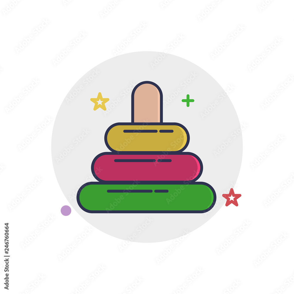 Triangle Circle icon | Children Toys - with Outline Filled Style Triangle Circle icon | Children Toys - with Outline Filled Style