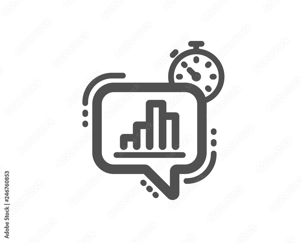Diagram chart icon. Statistics timer sign. Market analytics symbol. Quality design element. Classic style icon. Vector Diagram chart icon. Statistics timer sign. Market analytics symbol. Quality design element. Classic style icon. Vector