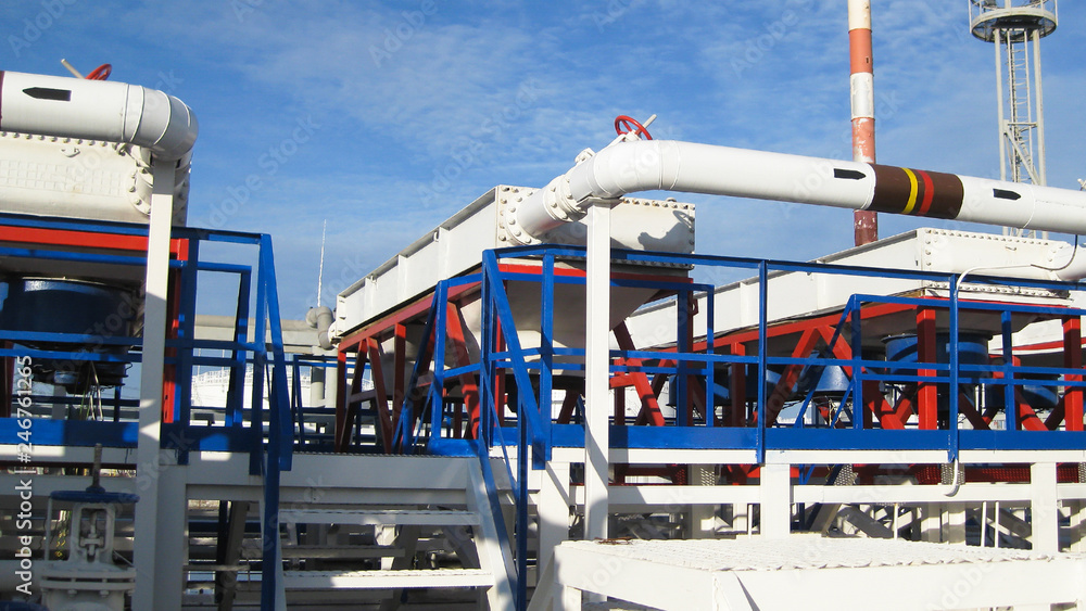Naklejka premium Steel service platform and stairs