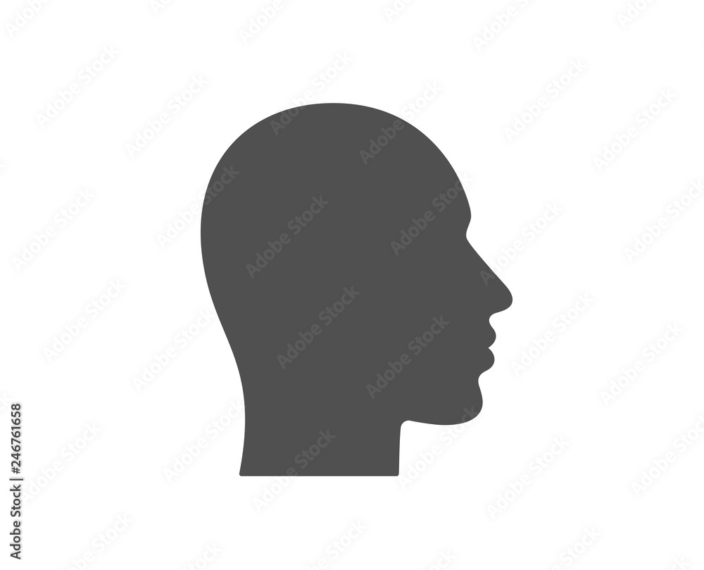 Head icon. Human profile sign. Facial identification symbol. Quality design element. Classic style icon. Vector