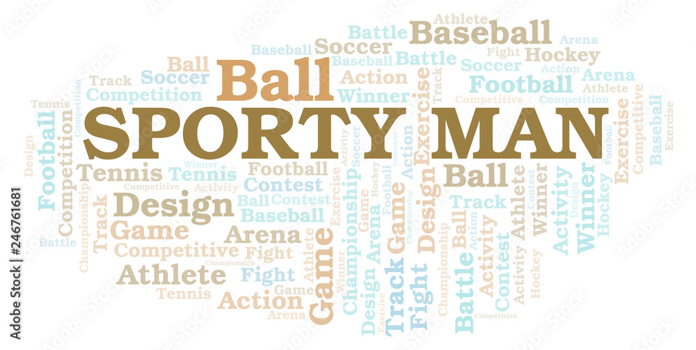 Obraz premium Sporty Man word cloud.