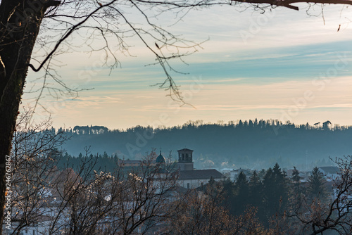 Fotografie Tarcento. Winter colors towards the sunset