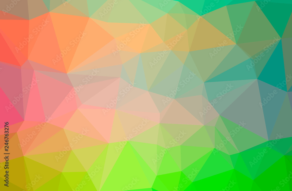 Illustration of abstract Green, Pink, Red horizontal low poly background. Beautiful polygon design pattern. Illustration of abstract Green, Pink, Red horizontal low poly background. Beautiful polygon design pattern.