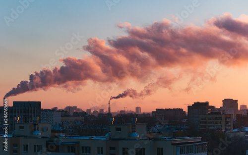 sunrise over the city