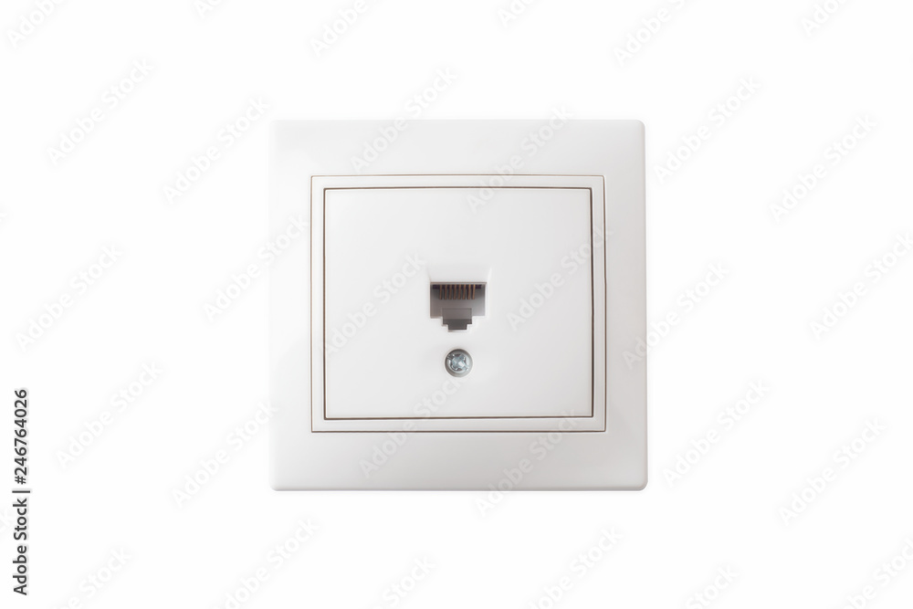 UTP Socket. Isolated on White Background. UTP Socket. Isolated on White Background.