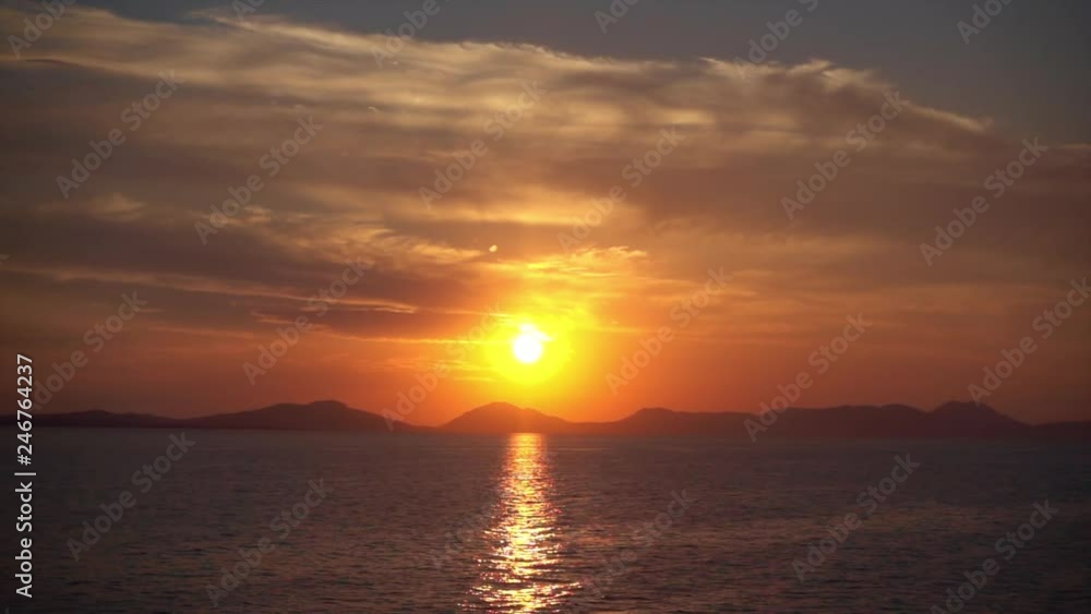Video of sunset above sea with beautiful colors Video of sunset above sea with beautiful colors