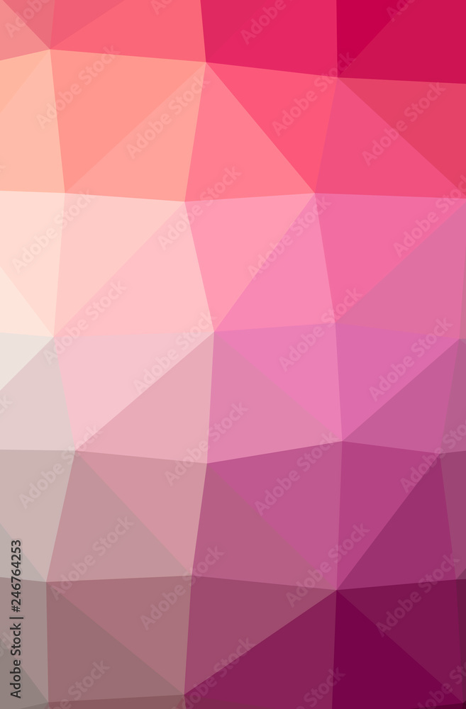 Obraz premium Illustration of abstract Pink vertical low poly background. Beautiful polygon design pattern.