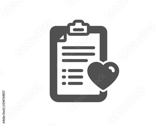 Medical survey icon. Hospital patient history sign. Quality design element. Classic style icon. Vector