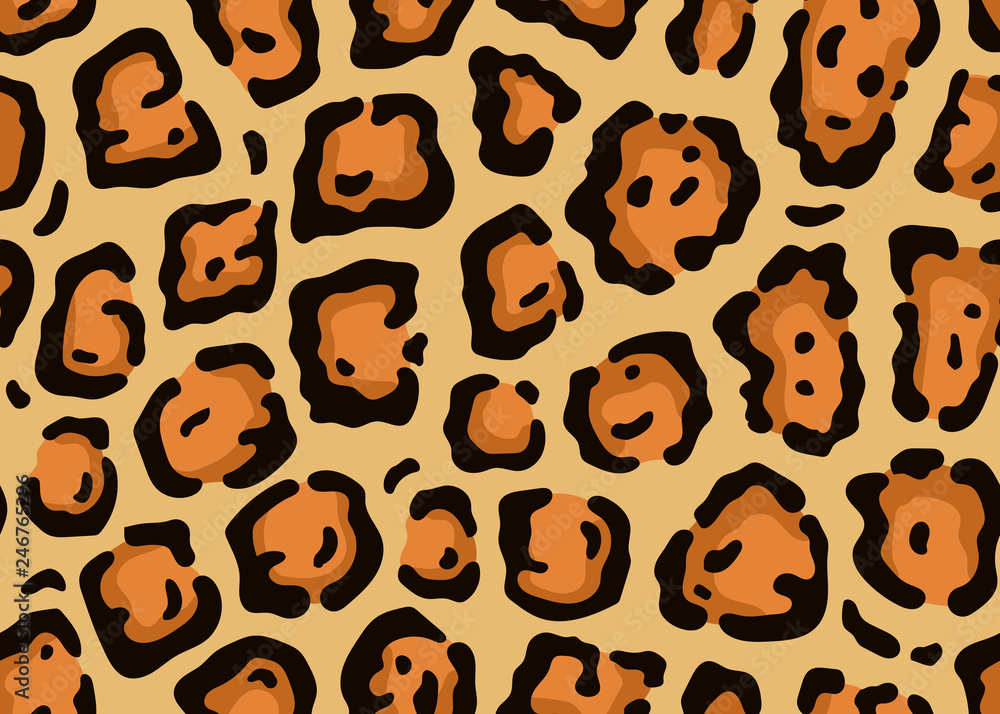 Fototapeta premium Leopard pattern design, seamless vector illustration background