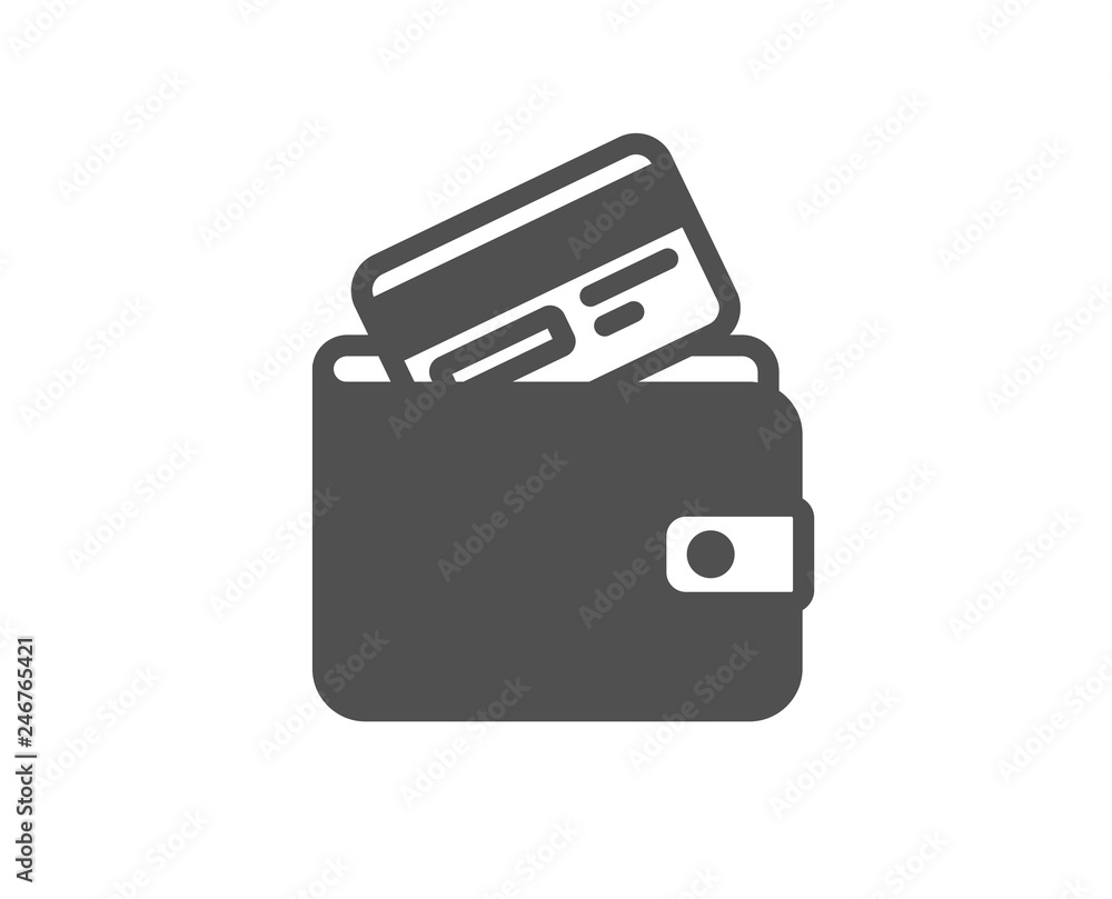 Wallet with Credit card icon. Cash money sign. Payment method symbol. Quality design element. Classic style icon. Vector Wallet with Credit card icon. Cash money sign. Payment method symbol. Quality design element. Classic style icon. Vector