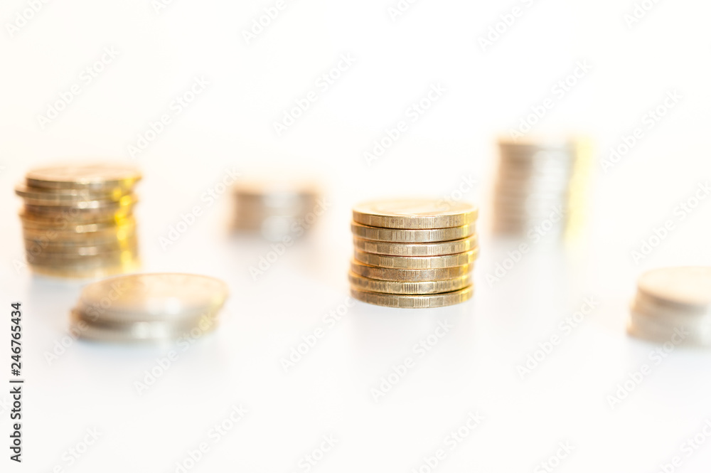 Stack of coins macro. Rows of coins for finance and banking concept. Economy trends background. Stack of coins macro. Rows of coins for finance and banking concept. Economy trends background.