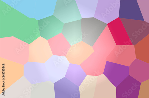 Abstract illustration of blue, green, red, yellow Giant Hexagon background