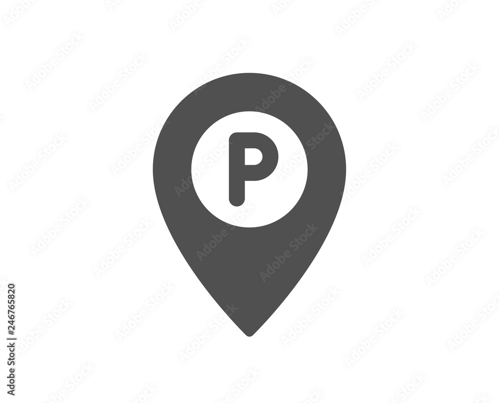 Parking icon. Location map pointer sign. Car park symbol. Quality design element. Classic style icon. Vector Parking icon. Location map pointer sign. Car park symbol. Quality design element. Classic style icon. Vector