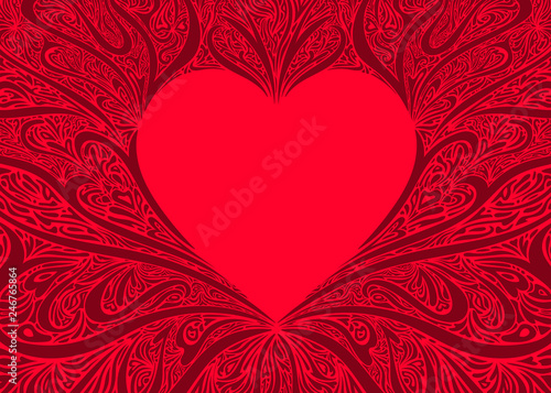 Psychedelic Heart abstract background 