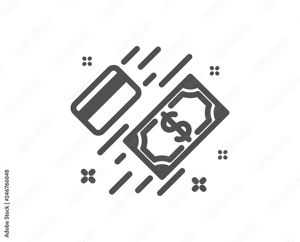 Money icon. Payment methods sign. Credit card symbol. Quality design element. Classic style icon. Vector