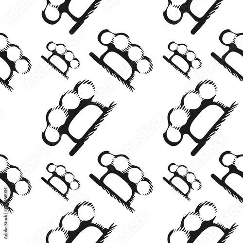 brass knuckles vector seamless pattern