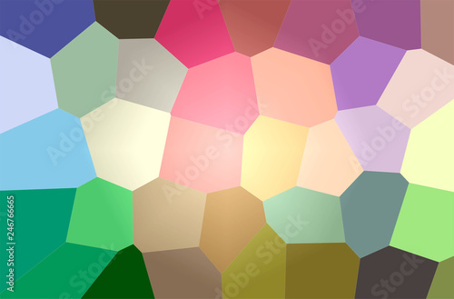 Abstract illustration of green, orange, pink, purple, red, yellow Giant Hexagon background
