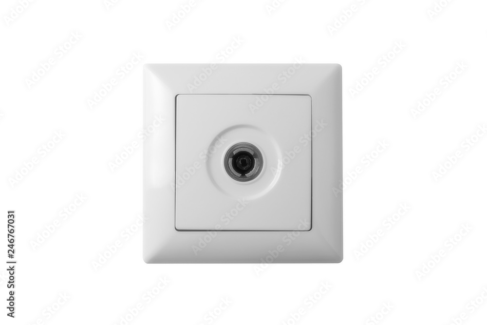 Coaxial Socket. Isolated on White Background. Coaxial Socket. Isolated on White Background.