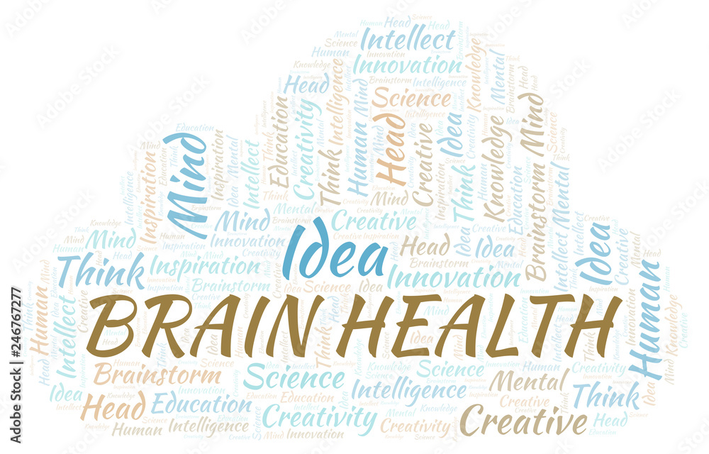 Obraz premium Brain Health word cloud.