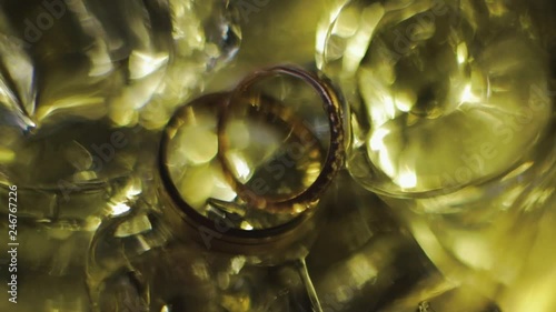 BWedding details. Blurred picture of wedding rings photo