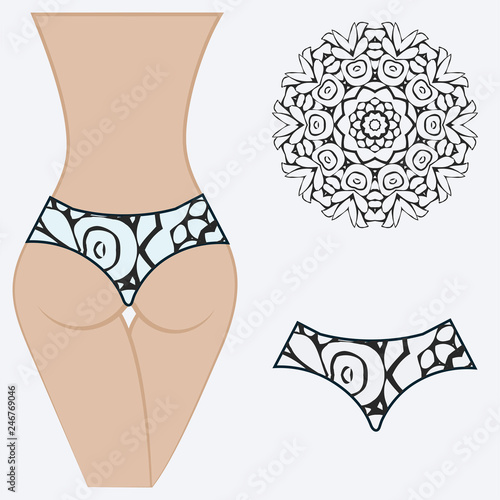 erotic women's panties. vector illustration. gift floral print.