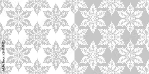 Wallpaper Mural Floral seamless backgrounds. Gray and white compilation Torontodigital.ca