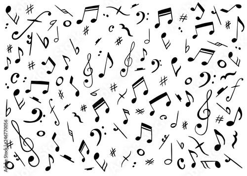 Musical notes vector background pattern