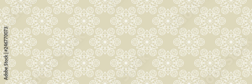 Geometric seamless white and olive green long background