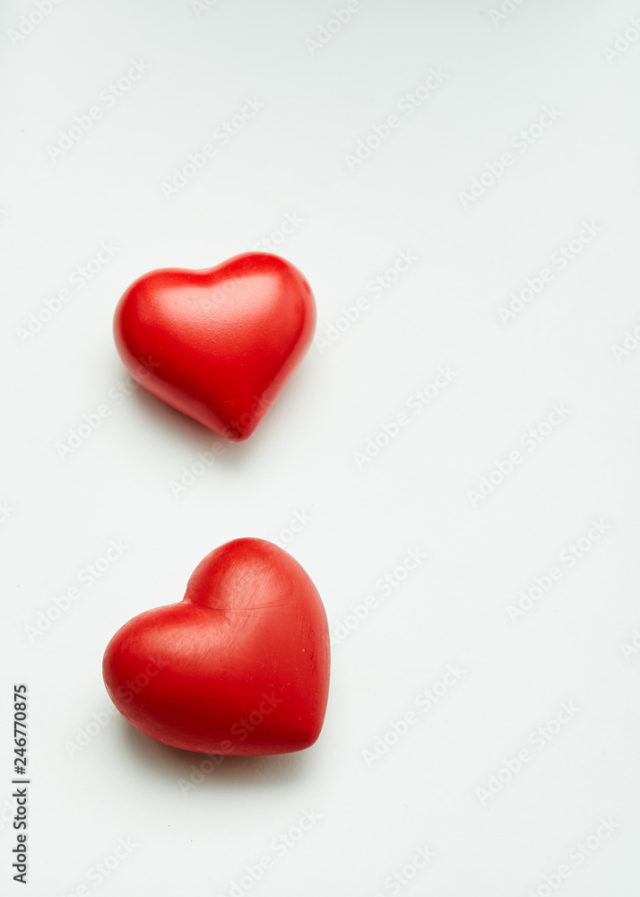 valentines day festival Two decorative red hearts isolated on white background valentines day festival Two decorative red hearts isolated on white background