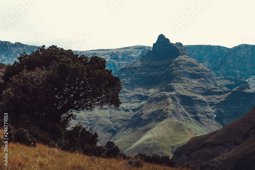 A landscape of the drakensberg mountain range