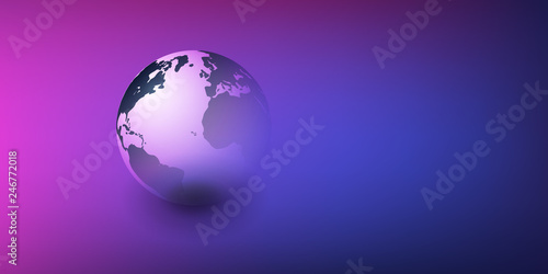 Earth Globe Design - Global Business, Technology, Globalisation Concept, Vector Template 