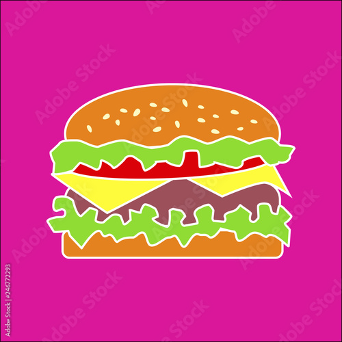 hamburger. Vector color illustration