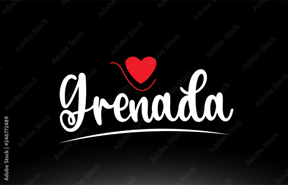 Grenada country text typography logo icon design on black background