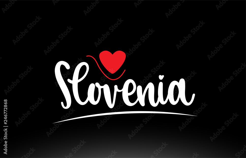Slovenia country text typography logo icon design on black background Slovenia country text typography logo icon design on black background