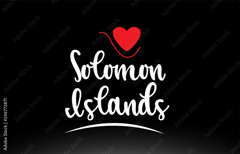 Solomon Islands country text typography logo icon design on black background