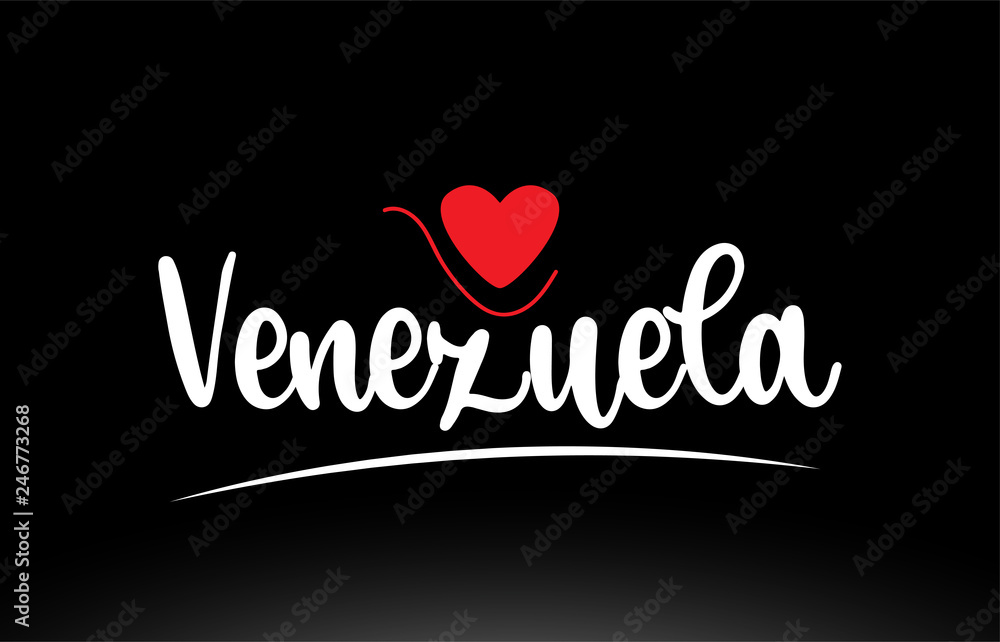 Venezuela country text typography logo icon design on black background