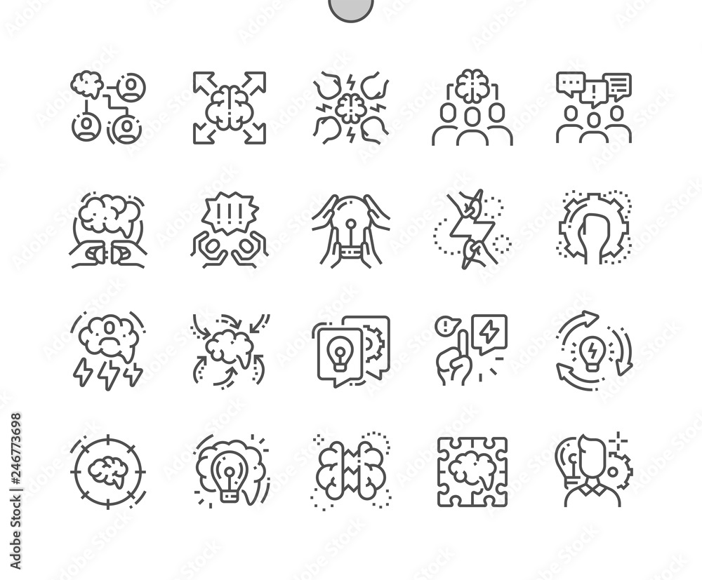 Brainstorm Well-crafted Pixel Perfect Vector Thin Line Icons 30 2x Grid for Web Graphics and Apps. Simple Minimal Pictogram Brainstorm Well-crafted Pixel Perfect Vector Thin Line Icons 30 2x Grid for Web Graphics and Apps. Simple Minimal Pictogram