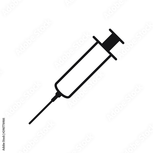 Syringe icon, hypodermic vector icon