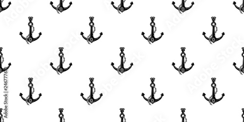 Anchor Seamless Pattern helm boat vector diamond nautical maritime tropical isolated background wallpaper