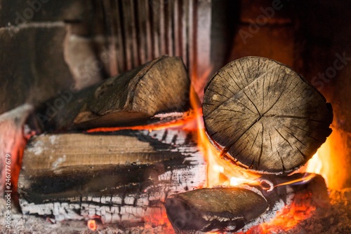 Wallpaper Mural fireplace log fire Torontodigital.ca