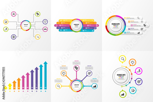 Set Of Infographics Elements Vector Design Template. Business Data Visualization Infographics Timeline with Marketing Icons most useful can be used for workflow, presentation, diagrams, reports