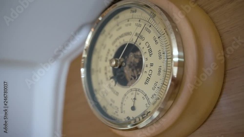 Barometer on a sailing yacht, close up