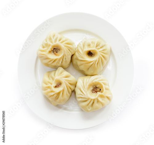 Dumplings, Manti - traditional meat dish of Central Asia, Turkey