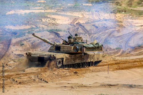 Tank in military training Saber Strike in Latvia.