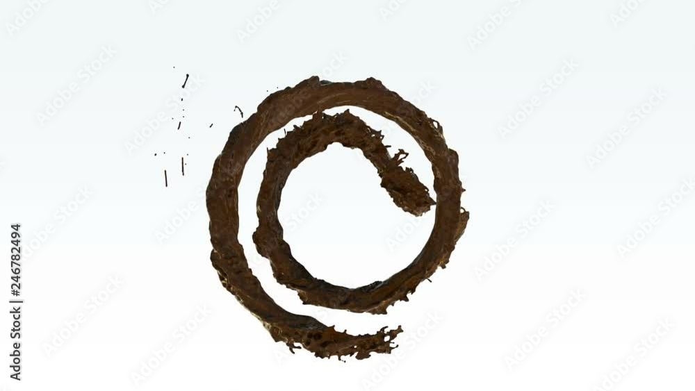 3D Animation of hot Chocolate Splash, against white 3D Animation of hot Chocolate Splash, against white