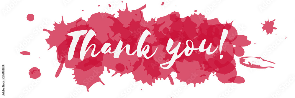 Thank You on watercolor background red Stock Vector | Adobe Stock