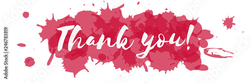 Thank You on watercolor background red