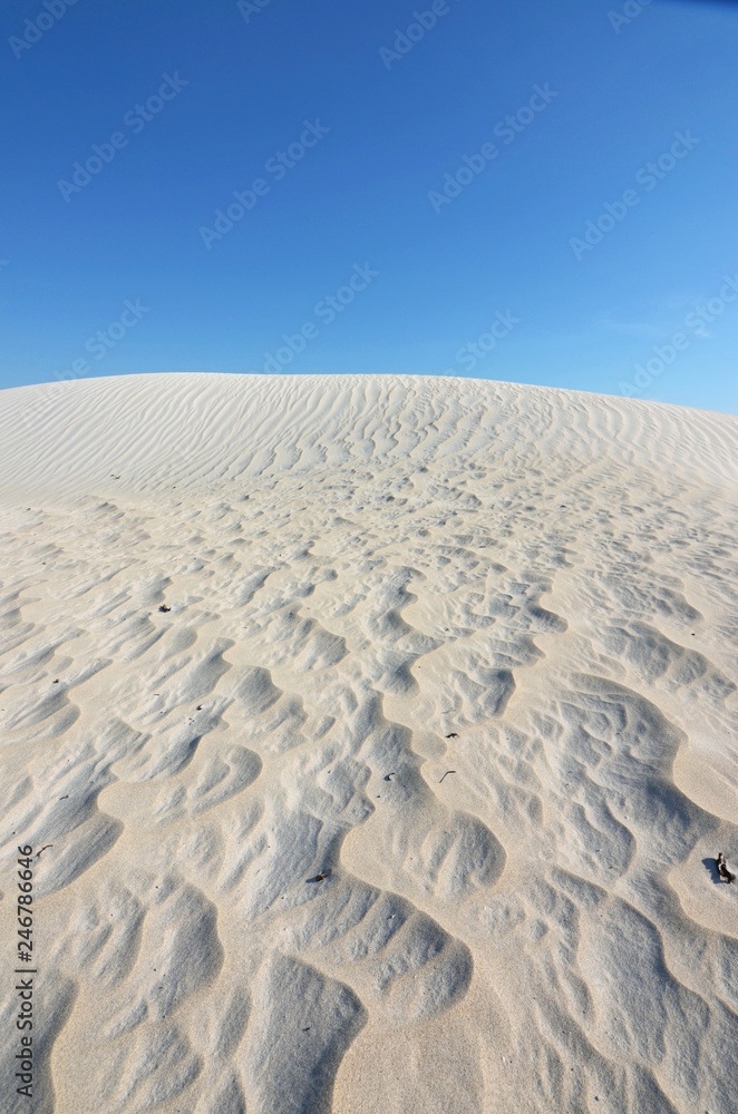 White sand dune in Nambung National Park, Western Australia White sand dune in Nambung National Park, Western Australia