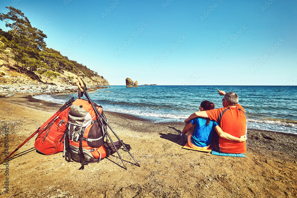 Traveling is a tourist route with a backpack. Traveling is a tourist route with a backpack.