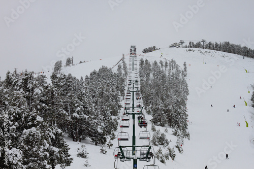 Chairlifts on ski area photo